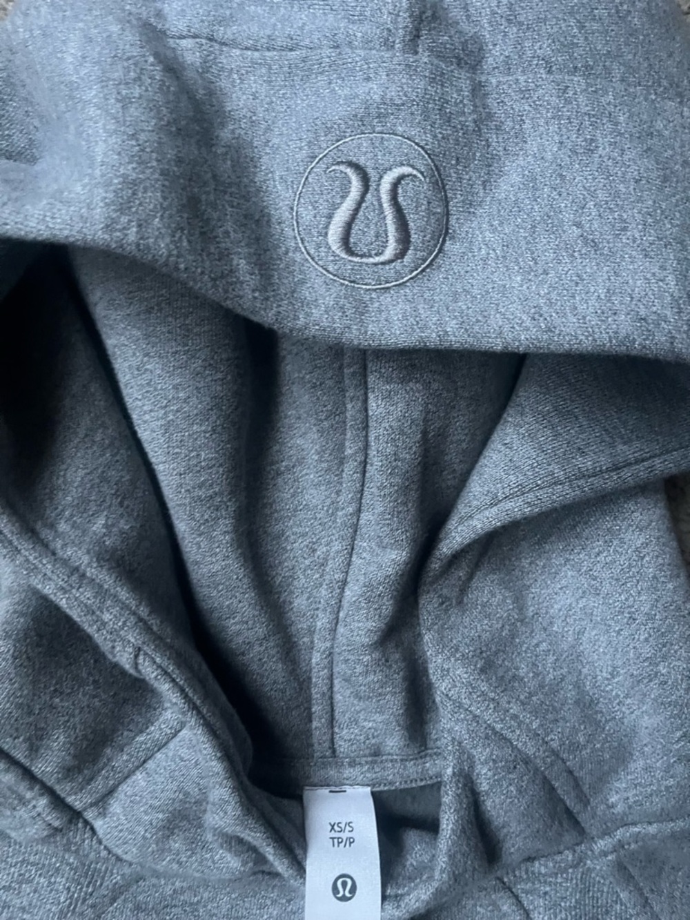 lululemon athletica Heather Gray Pullover Hoodie with Logo Tag
